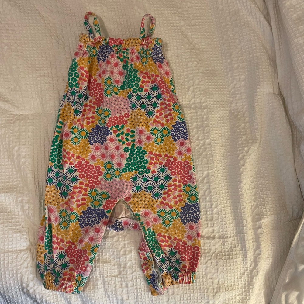 Hanna Andersson Smocked Floral Baby Romper, 12-18M